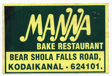 Manna Bake Restaurant, Kodaikanal